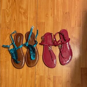 Arizona Jean Company Women's Teal and Brown Sandals